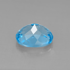 Topacio azul natural de 3,54 ct, corte óvalo, VS