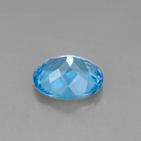 Topacio azul natural de 3,22 ct, corte óvalo, VS