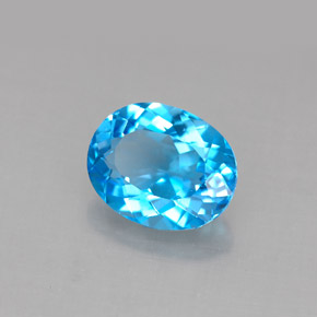Topacio azul natural de 3,20 ct, corte óvalo, VS