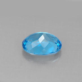 Topacio azul natural de 3,20 ct, corte óvalo, VS