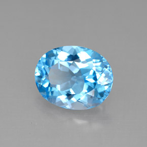 Topacio azul natural de 3,23 ct, corte óvalo, VVS-VS