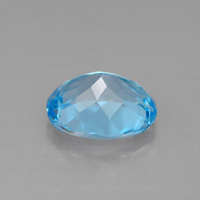 Topacio azul natural de 3,23 ct, corte óvalo, VVS-VS