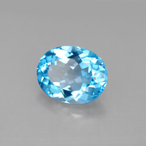 Topacio azul natural de 3,36 ct, corte óvalo, VVS-VS