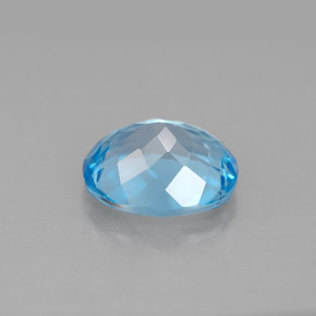 Topacio azul natural de 3,36 ct, corte óvalo, VVS-VS