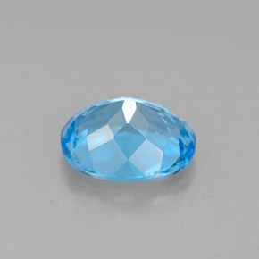 Topacio azul natural de 3,31 ct, corte óvalo, VVS-VS