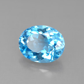 Topacio azul natural de 3,59 ct, corte óvalo, VVS-VS
