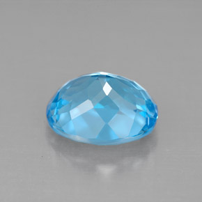 Topacio azul natural de 3,59 ct, corte óvalo, VVS-VS