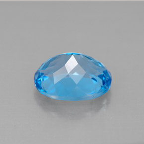 Topacio azul natural de 3,43 ct, corte óvalo, VVS-VS