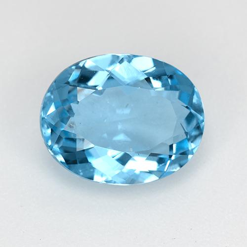 Topacio azul natural de 2,97 ct, corte óvalo, VS