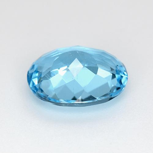 Topacio azul natural de 2,97 ct, corte óvalo, VS