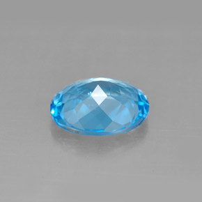 Topacio azul natural de 2,90 ct, corte óvalo, VS