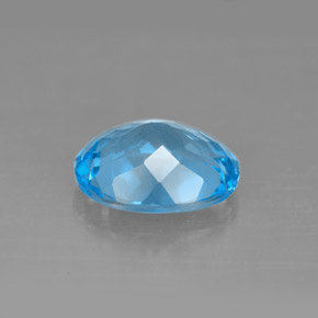 Topacio azul natural de 2,93 ct, corte óvalo, VS