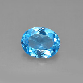 Topacio azul natural de 3,01 ct, corte óvalo, VS