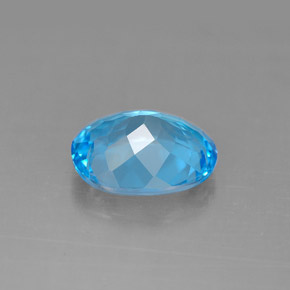 Topacio azul natural de 3,01 ct, corte óvalo, VS
