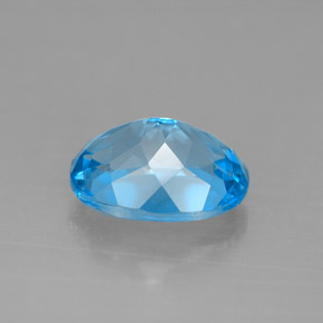 Topacio azul natural de 3,30 ct, corte óvalo, VS