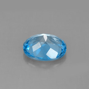 Topacio azul natural de 3,14 ct, corte óvalo, VS