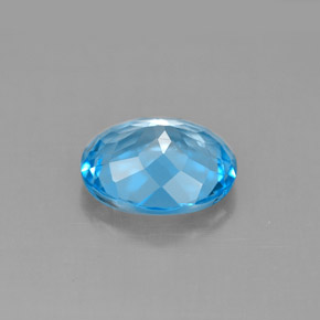 Topacio azul natural de 3,11 ct, corte óvalo, VS