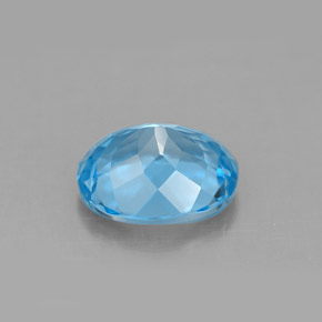 Topacio azul natural de 3,28 ct, corte óvalo, VS