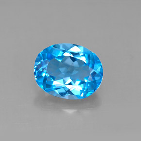 Topacio azul natural de 3,35 ct, corte óvalo, VVS-VS