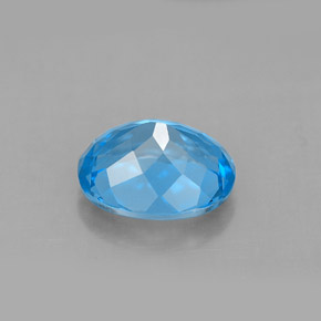 Topacio azul natural de 3,35 ct, corte óvalo, VVS-VS