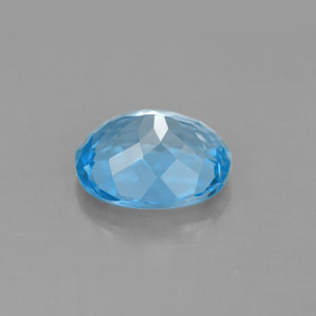 Topacio azul natural de 3,40 ct, corte óvalo, VS