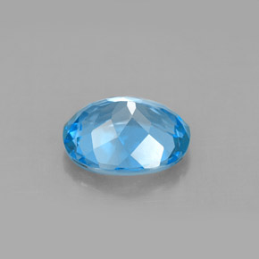 Topacio azul natural de 3,03 ct, corte óvalo, VS