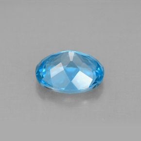 Topacio azul natural de 3,29 ct, corte óvalo, VS