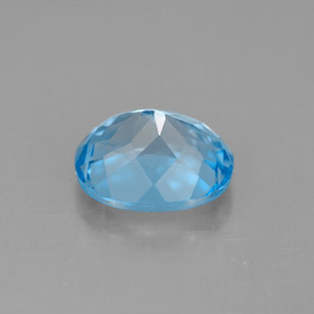 Topacio azul natural de 3,66 ct, corte óvalo, VS