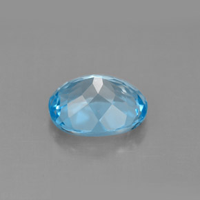 Topacio azul natural de 3,29 ct, corte óvalo, VS