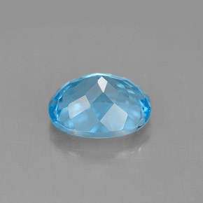 Topacio azul natural de 3,53 ct, corte óvalo, VS