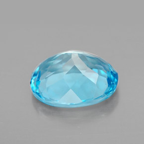Topacio azul natural de 3,28 ct, corte óvalo, VS