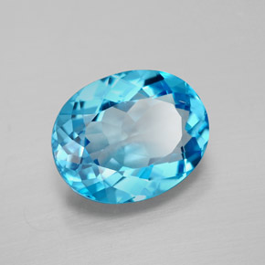 Topacio azul natural de 3,23 ct, corte óvalo, VVS-VS