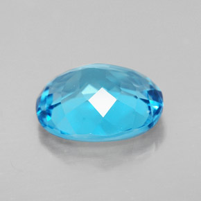 Topacio azul natural de 3,23 ct, corte óvalo, VVS-VS