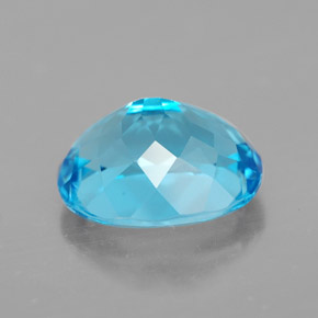 Topacio azul natural de 3,46 ct, corte óvalo, VS