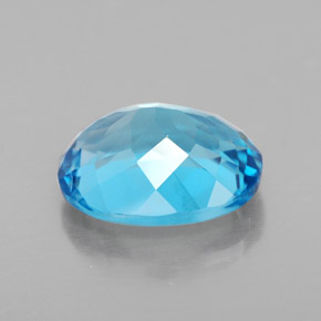 Topacio azul natural de 3,42 ct, corte óvalo, VS