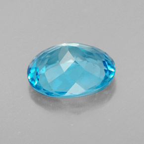 Topacio azul natural de 3,10 ct, corte óvalo, VS