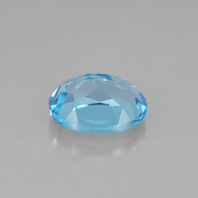 Topacio azul natural de 2,53 ct, corte óvalo, VS