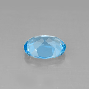 Topacio azul natural de 2,18 ct, corte óvalo, VS