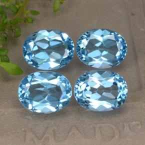 Gemas de topacio azul natural de 9,36 ct, corte óvalo, VVS-VS