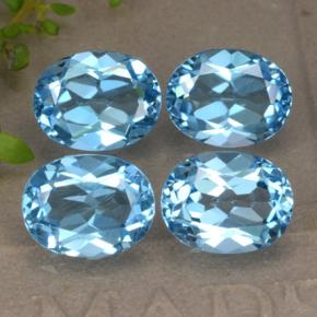 Gemas de topacio azul natural de 9,36 ct, corte óvalo, VVS-VS