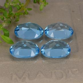 Gemas de topacio azul natural de 9,36 ct, corte óvalo, VVS-VS