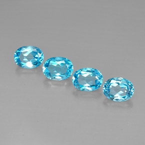 Gemas de topacio azul natural de 10,39 ct, corte óvalo, VVS-VS