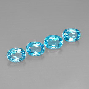 Gemas de topacio azul natural de 10,39 ct, corte óvalo, VVS-VS