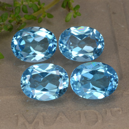 Gemas de topacio azul natural de 9,12 ct, corte óvalo, VVS-VS