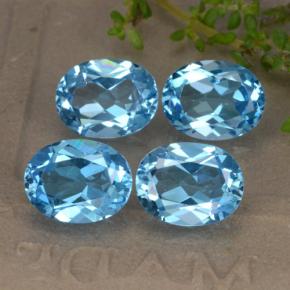 Gemas de topacio azul natural de 9,12 ct, corte óvalo, VVS-VS