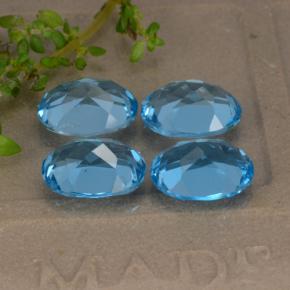 Gemas de topacio azul natural de 9,12 ct, corte óvalo, VVS-VS