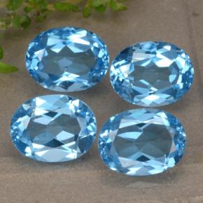 Gemas de topacio azul natural de 9,40 ct, corte óvalo, VVS-VS