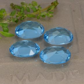 Gemas de topacio azul natural de 9,40 ct, corte óvalo, VVS-VS