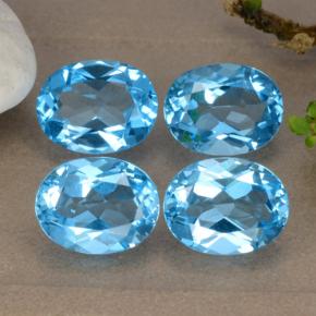 Gemas de topacio azul natural de 8,92 ct, corte óvalo, VVS-VS