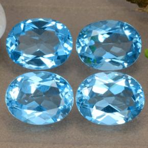 Gemas de topacio azul natural de 8,92 ct, corte óvalo, VVS-VS